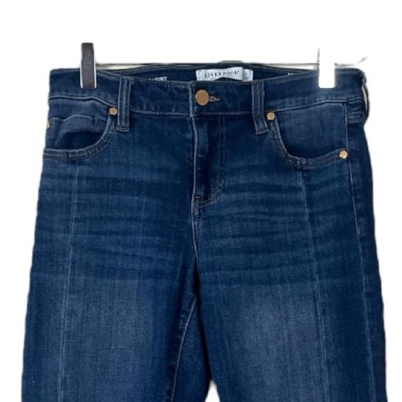 Liverpool Jeans Straight Leg Mid Rise Dark Wash Stretch Women’s Size 4/27 - Picture 3 of 7